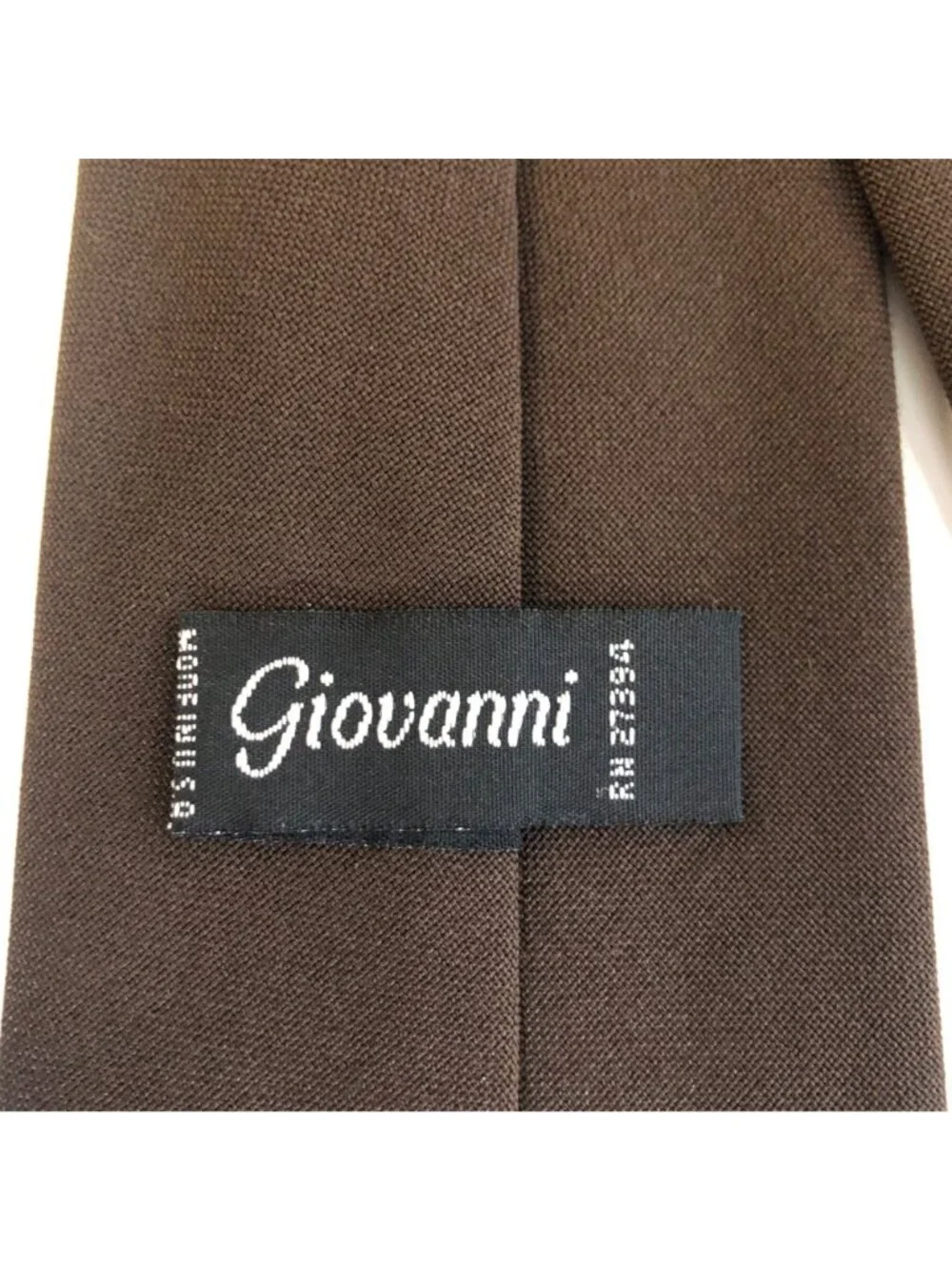Giovanni Brown Clip On Tie Mens 18in Necktie Accessory Office Work Formal Gift